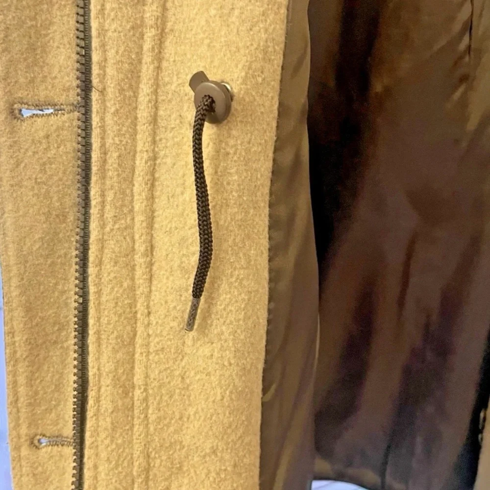 London Fog Women’s Hooded Wool Coat- M-Brown & Tan-Lined - Picture 5 of 15